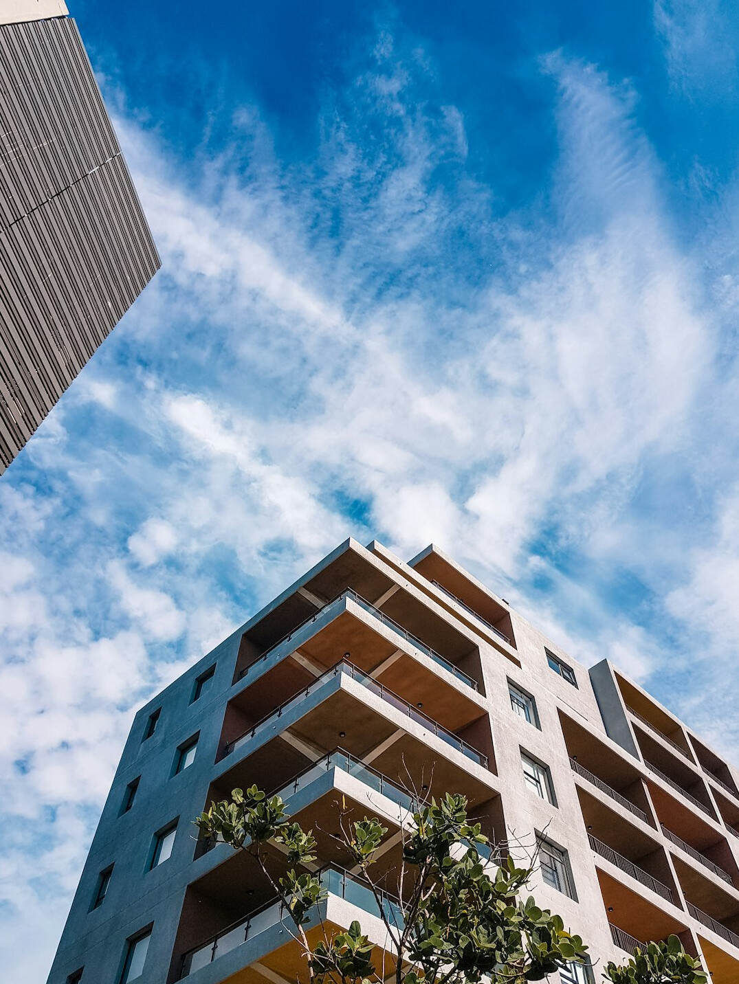 modern apartment building with innovative features